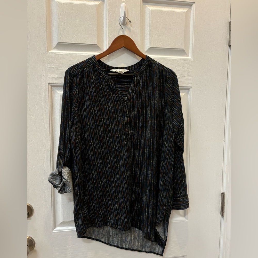Magnolia Grace Asymmetrical Hem Long Sleeve Women Size L Viscose